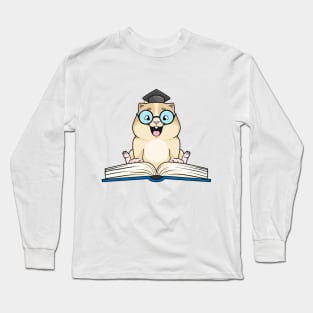 Smarter hamster as a nerd with a book Long Sleeve T-Shirt